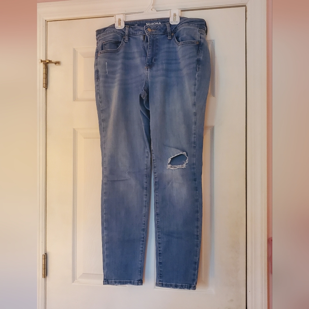 Stylish Distressed Blue Jeans